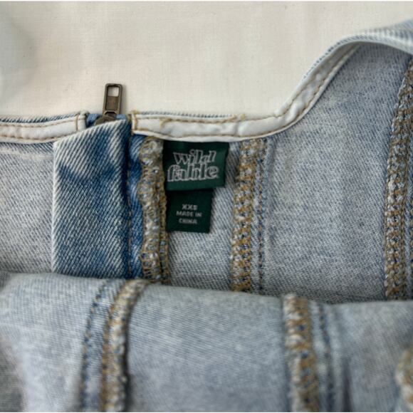 Wild Fable Light Denim Cropped Corset with Buckle Detail Size XXS - Picture 2 of 3